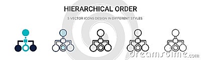 Hierarchical order icon in filled, thin line, outline and stroke style. Vector illustration of two colored and black hierarchical Vector Illustration