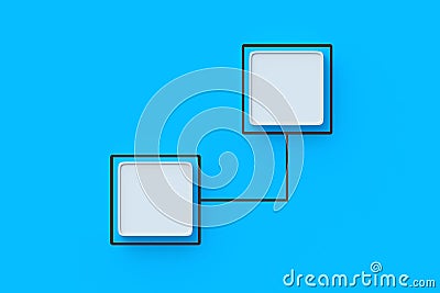 Hierarchical organizational chart concept. Scheme made from empty buttons Stock Photo