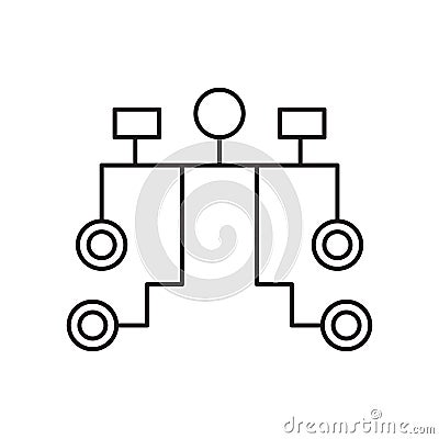 Hierarchical structure icon vector sign and symbol isolated on white background, Hierarchical structure logo concept Vector Illustration