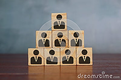 Hierarchical structure, organization and leadership concept. Stock Photo