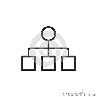 Hierarchy concept, icon in line design. Hierarchy, concept, structure, levels, organization, rank, system on white Vector Illustration