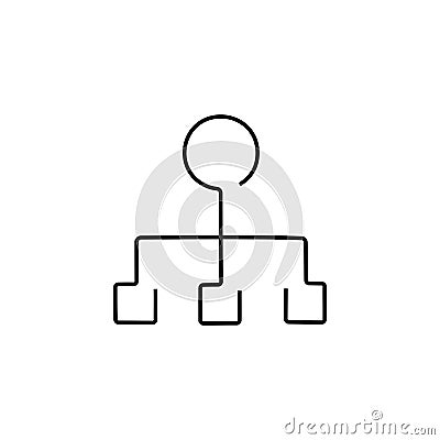 Hierarchy structure one line vector icon Vector Illustration