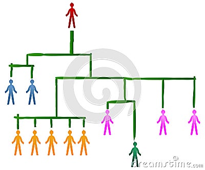 Hierarchy of a Teamwork Vector Illustration