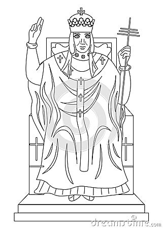 The hierophant man black Vector Illustration