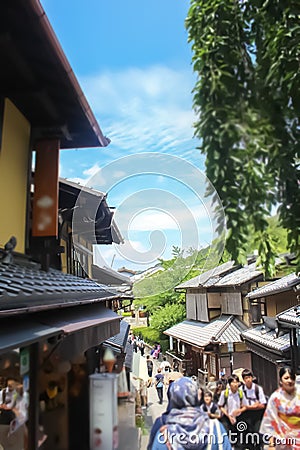 Higashiyama street Kyoto during day Editorial Stock Photo