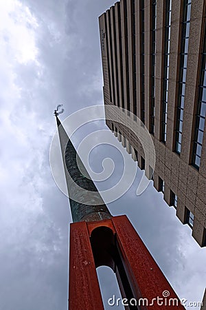 High abstract landmark construction seen from bottom to top Stock Photo
