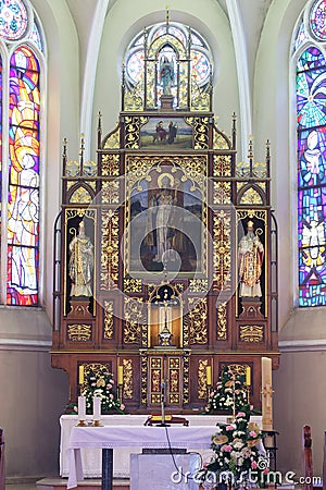 High altar in the parish church of St. Martin in Dugo Selo, Croatia Stock Photo