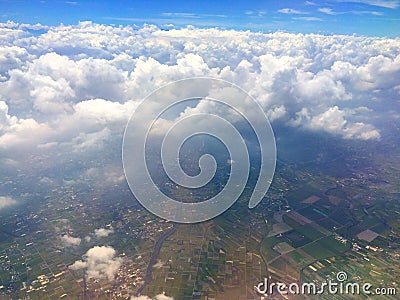 Blue sky and white clouds. Stock Photo