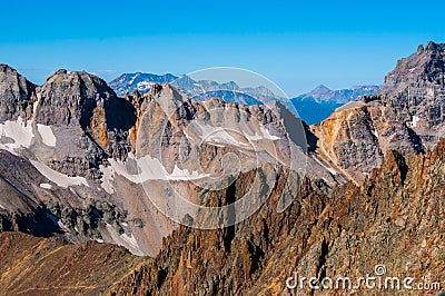 High Altitude Rocky Mountain Peaks Stock Photo