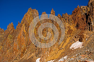 High Altitude Rocky Mountain Spires Stock Photo