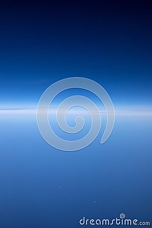 High altitude view between sky and space , in to the dark Stock Photo