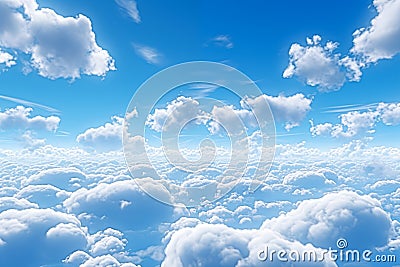 Background from high altitude view point of beautiful blue sky with clouds Stock Photo