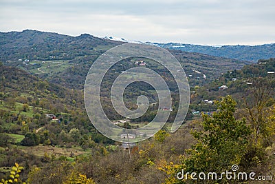 High-altitude village in Chechnya - Nozhai-Yurt Stock Photo