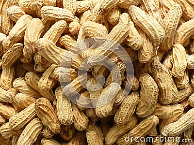 High angle closeup shot of a pile of ground nuts Stock Photo