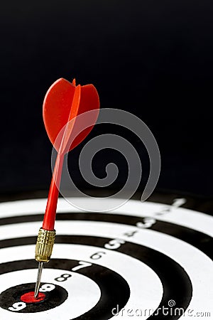 high angle dart bullseye with copy space. High quality photo Stock Photo