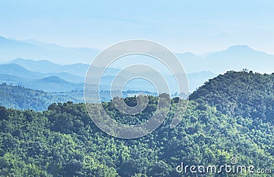 High angle landscape view from the peak viewpoint phu ruea national park Loei,Thailand Stock Photo