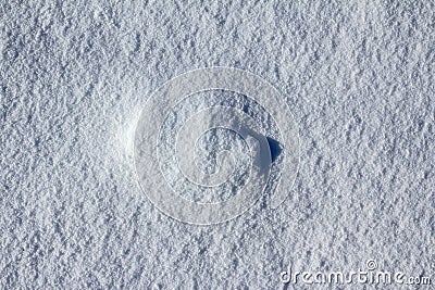 High angle shot of beautiful glowing snow textures - pureness concept Stock Photo