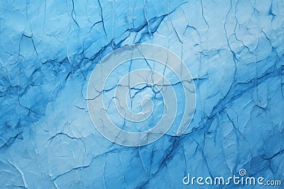 high-angle shot of a cracked glacier, showing deep blue crevasses Stock Photo