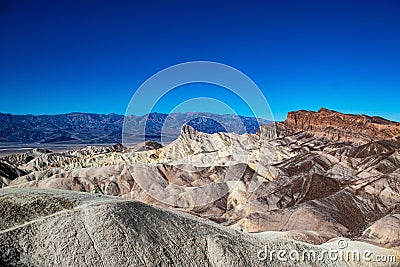 High angle shot of folded mountains Death Valley National Park Skidoo in California, USA Stock Photo