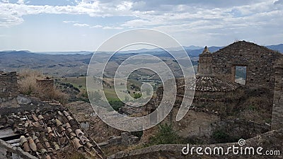 High angle shot of ghost town Craco in Matera, Italy Stock Photo