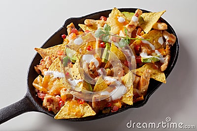 Chicken nacho tortilla with cream sauce Stock Photo