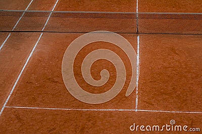 High angle view of clay tennis courts Stock Photo