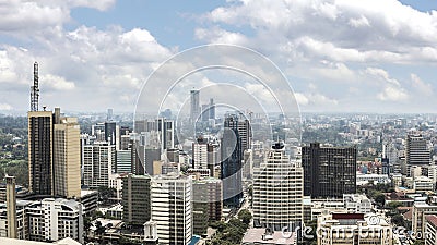 High angle view of the downtown area of Nairobi, Kenya Editorial Stock Photo