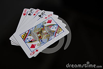 High angle view of face cards Stock Photo