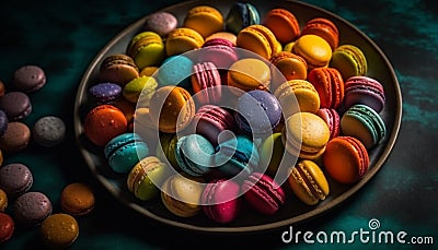 A high angle view of a French meringue, baked to perfection generated by AI Stock Photo