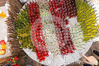 High Angle View of Gourmet Sodas Arranged on Table Stock Photo