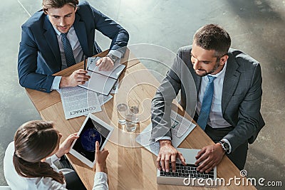 high angle view of successful business people working together Editorial Stock Photo