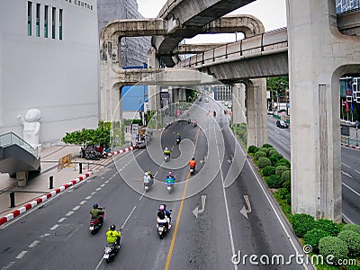 High Angle View of Traffic in Bangkok Editorial Stock Photo