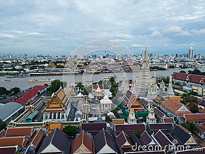 High angle view of Wat Arun temple Editorial Stock Photo