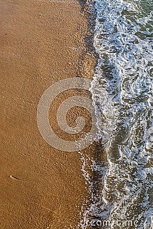 A high angle view of waves lapping the shoreline Stock Photo