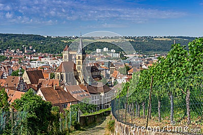 High anlge view of the beautiful old town of Esslingen am Neckar Stock Photo