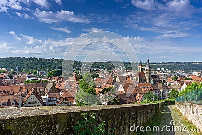 High anlge view of the beautiful old town of Esslingen am Neckar Stock Photo