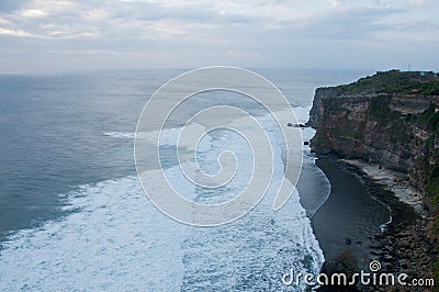 High big clift with stunning beach in Bali Stock Photo