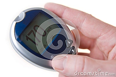 High Blood Sugar On Glucometer Stock Photo