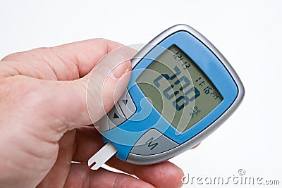 High Blood Sugar On Glucometer Stock Photo