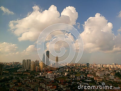 High buildings and great clouds in Istanbul city Editorial Stock Photo