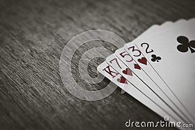 HIGH-CARD poker hands Stock Photo
