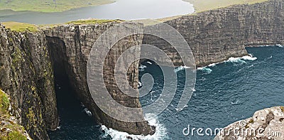 High cliff in Faroe Islands Stock Photo