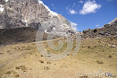 High cliffs of Cuyoc with snow on top Stock Photo