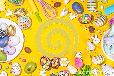 High-colored Easter baking background Stock Photo