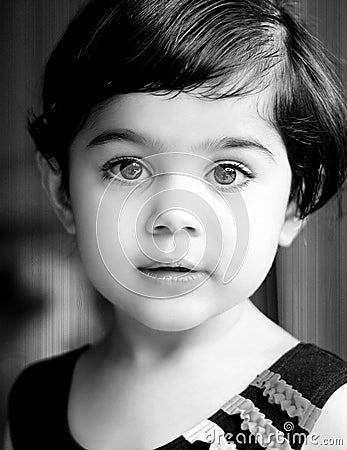 High contrast bw portrait Stock Photo