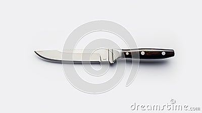 High Contrast Knife On White Background Inspired By Kent Monkman And William Wendt Stock Photo