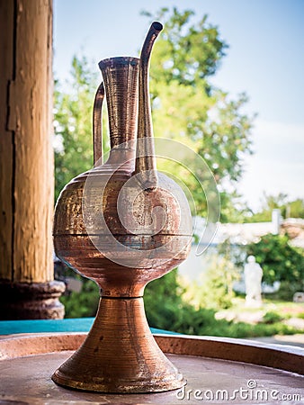 High copper, bronze teapot Stock Photo