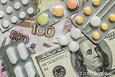 High costs of expensive medication concept Stock Photo