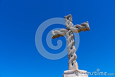 High Cross situated in the gardens of the national palace of Pena in Sintra, Portugal Stock Photo