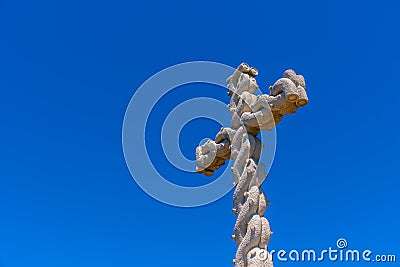 High Cross situated in the gardens of the national palace of Pena in Sintra, Portugal Stock Photo
